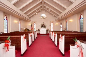 Interior of wedding chapel